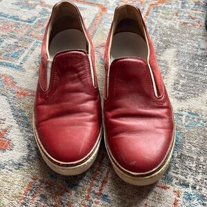 Margiela Men's Red Leather Slip-on Sneaker - 11